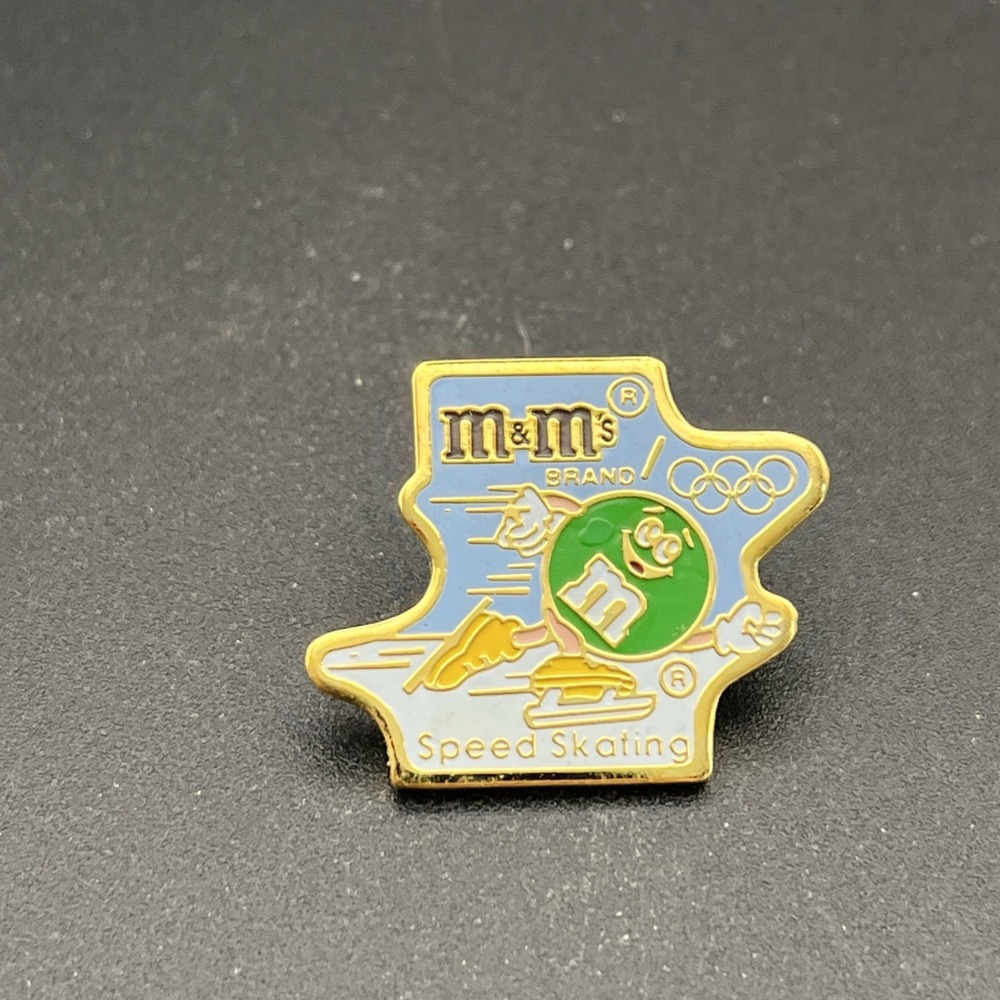 1992‎ Albertville Olympics M&M's Candy Speed Skating Lapel Hat Pin